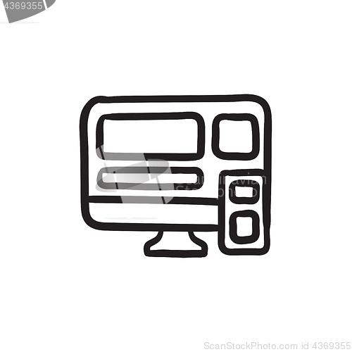 Image of Responsive web design sketch icon.