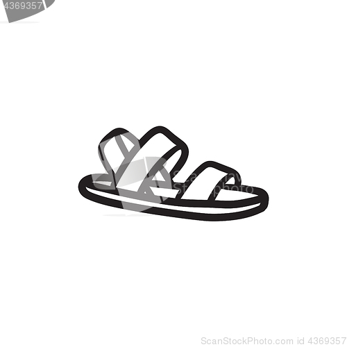 Image of Sandal sketch icon.