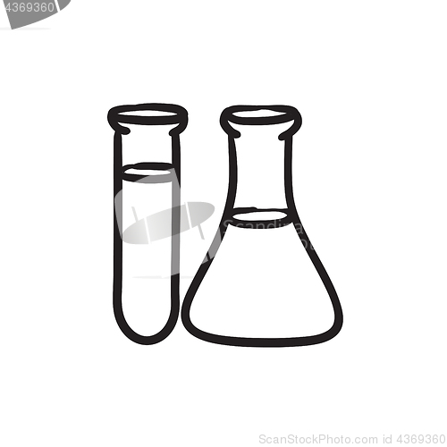 Image of Test tubes sketch icon.