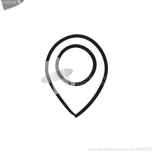 Image of Map pointer sketch icon.