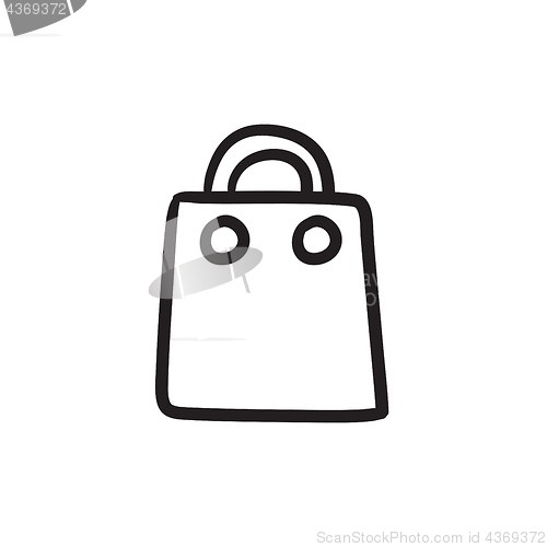 Image of Shopping bag sketch icon.