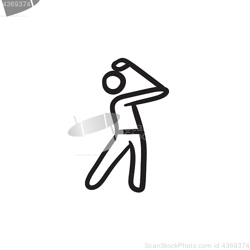 Image of Golfer sketch icon.