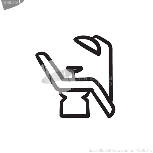 Image of Dental chair sketch icon.