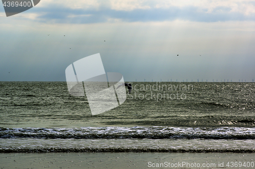 Image of Rays of Sun on Sea Horizon