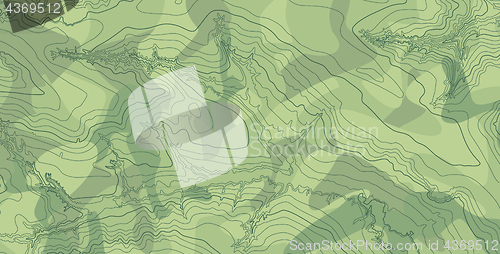 Image of Abstract vector topographic map in green colors