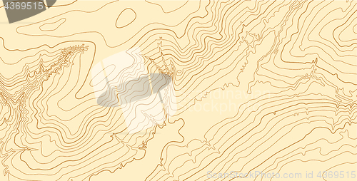 Image of Abstract vector topographic map in brown colors