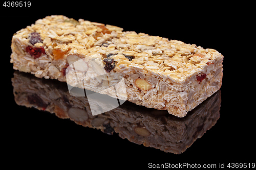 Image of Granola bar with fruits and nuts