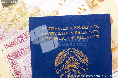 Image of Belarusian passport and money