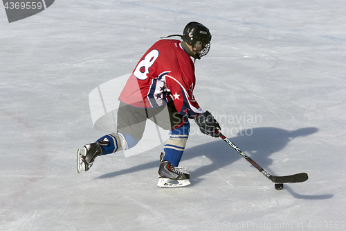 Image of ARSENYEV, RUSSIA - FEB 22: Ice Hockey, the game of regional amateur teams on February 22, 2016 in Arsenyev, Russia.