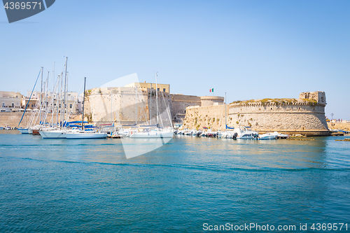 Image of Gallipoli, Italy - historical centre view from the sea