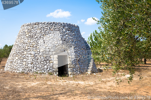 Image of Puglia Region, Italy. Traditional warehouse made of stone