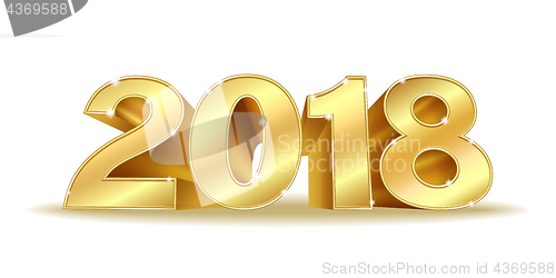 Image of Happy New Year 2018 golden numbers