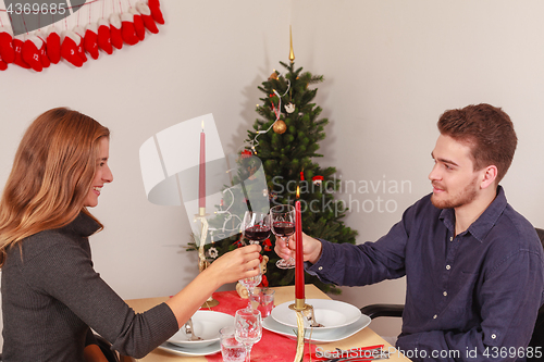 Image of Romantic food at Christmas for lovers