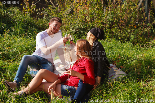 Image of Friends drinking wine