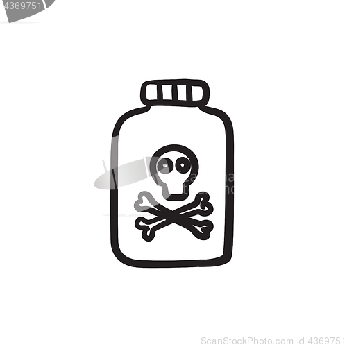 Image of Bottle of poison sketch icon.