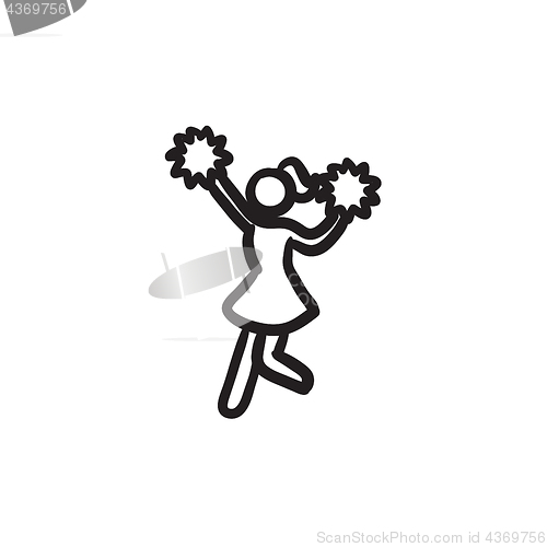 Image of Cheerleader sketch icon.