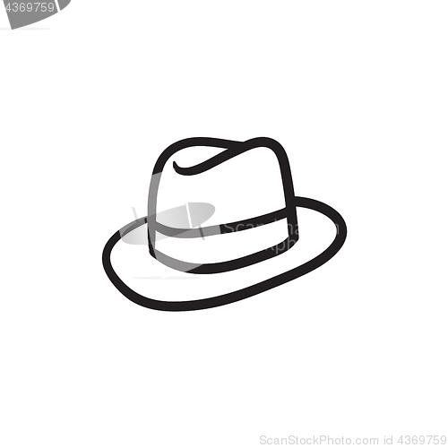 Image of Fedora hat sketch icon.