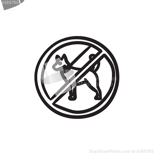 Image of No dog sign sketch icon.