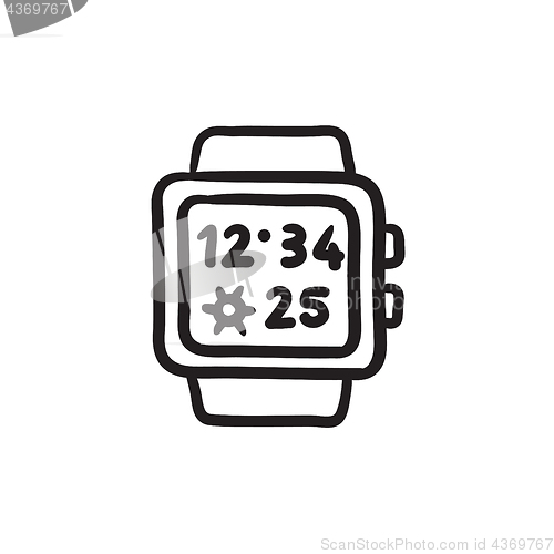 Image of Smartwatch sketch icon.