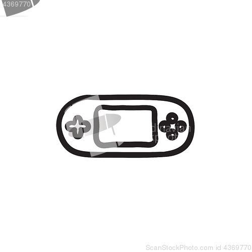 Image of Game console gadget sketch icon.