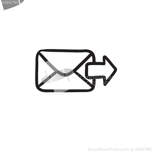 Image of Sending email sketch icon.