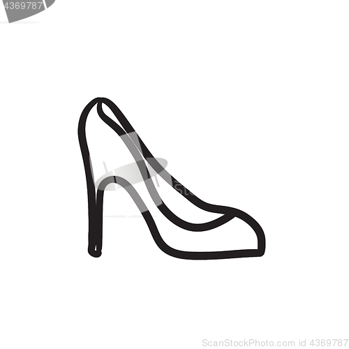 Image of Heel shoe sketch icon.