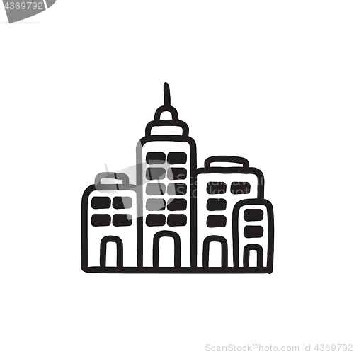 Image of Residential buildings sketch icon.