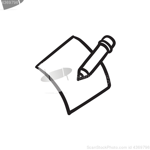 Image of Pencil and document sketch icon.