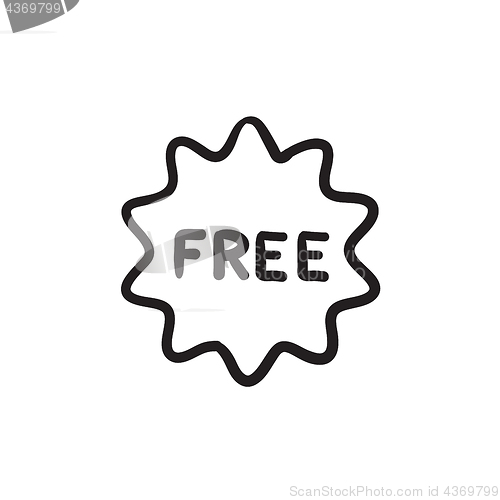 Image of Free tag sketch icon.