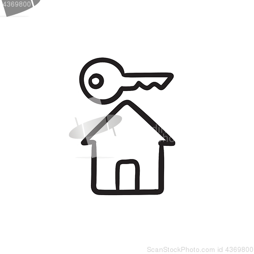 Image of Key for house sketch icon.