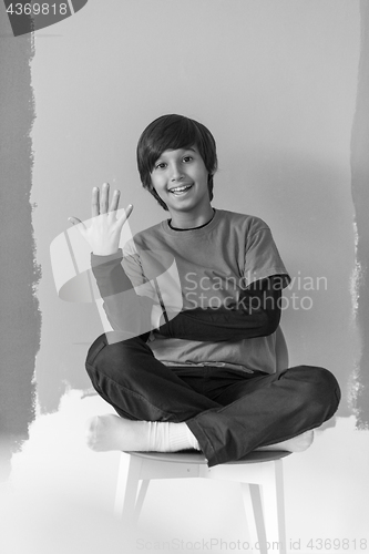 Image of Portrait of a happy young boy