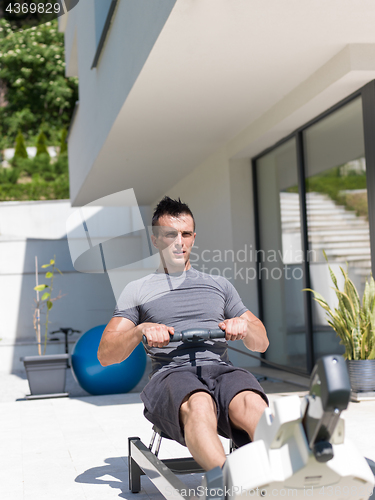 Image of man doing morning exercises