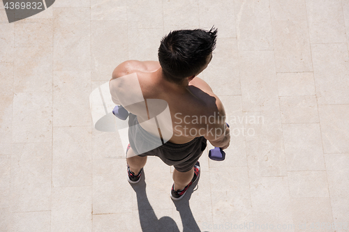 Image of man doing morning exercises