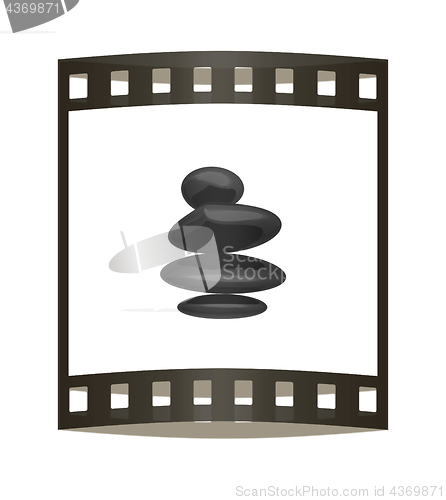 Image of Spa stones. 3D illustration. The film strip.