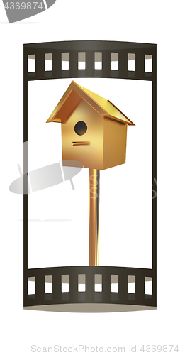 Image of Golden nesting box. 3d illustration. The film strip.