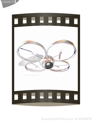Image of Quadcopter Dron. 3d render. The film strip.