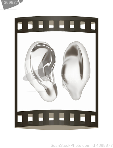 Image of Ear model. 3d illustration. The film strip.