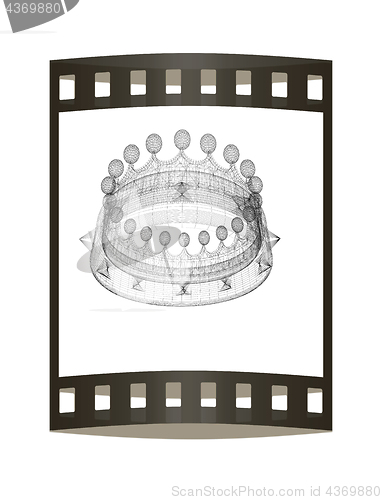 Image of Crown. 3D illustration. The film strip.