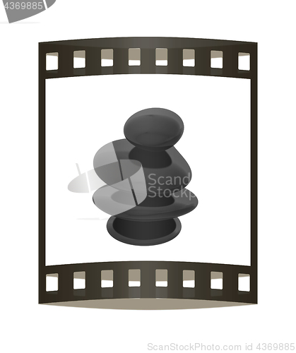 Image of Spa stones. 3D illustration. The film strip.