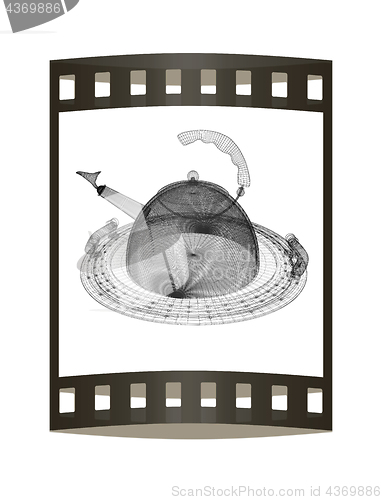 Image of Teapot concept. 3d illustration. The film strip.