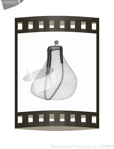 Image of purse on a white. 3D illustration. The film strip.