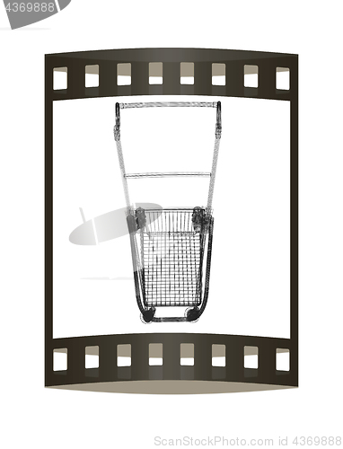 Image of Trolley for luggage at the airport. 3D illustration.. The film s