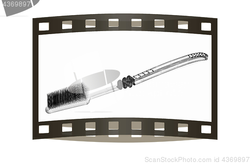 Image of Toothbrush. 3d illustration. The film strip.