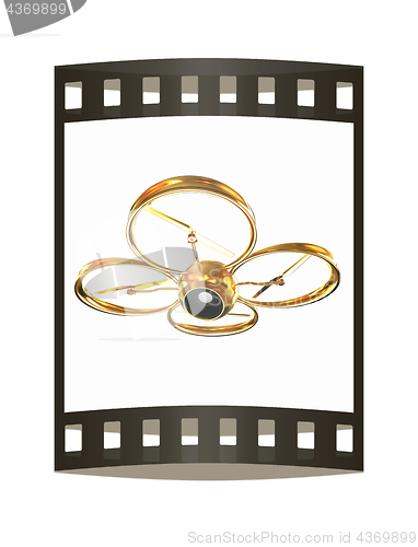 Image of Quadcopter Dron. 3d render. The film strip.