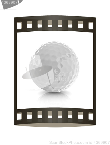 Image of Golf ball. 3D rendering. The film strip.