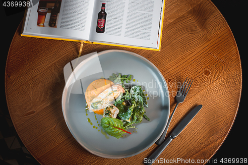 Image of simmered pumpkin with Japanese broth and minced meat sauce