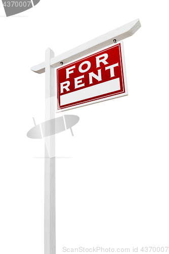 Image of Right Facing For Rent Real Estate Sign Isolated on a White Backg