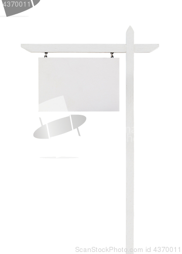 Image of Blank Real Estate Sign Isolated on a White Background.