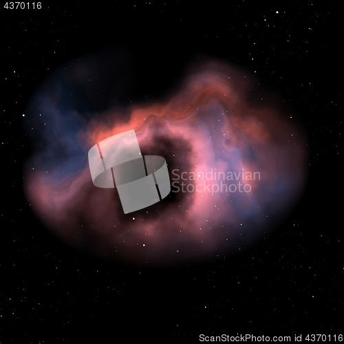 Image of orange nebula in space