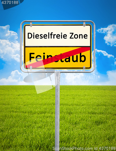 Image of diesel free zone - no particulate matter
